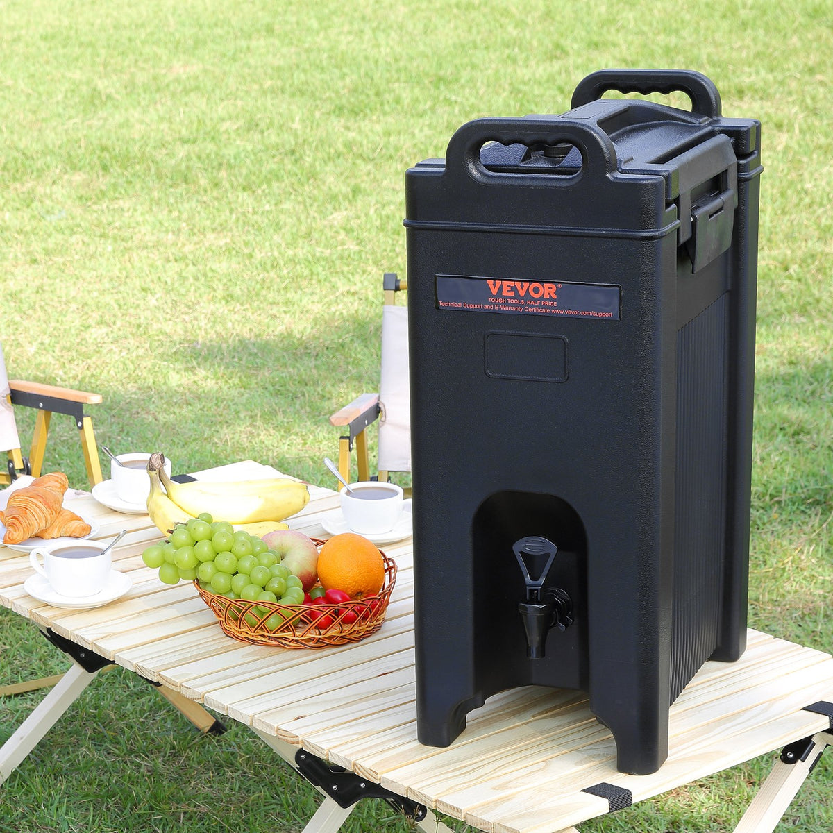 VEVOR Insulated Beverage Dispenser 19 l, LDPE with PU Insulation and Two-Tap System, for Hot and Cold Drinks