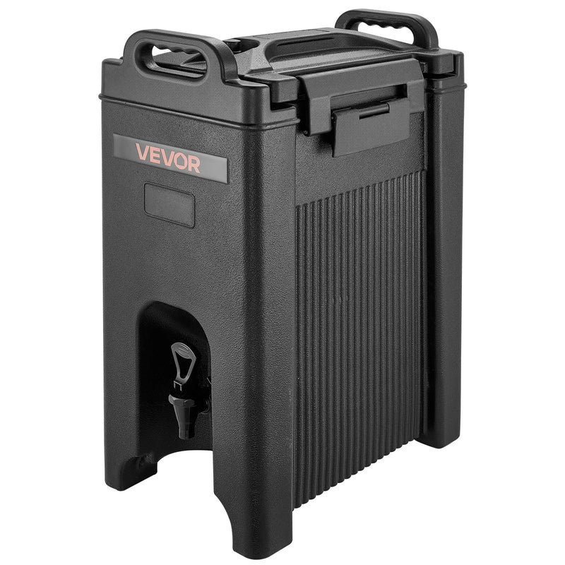 Izolēts dzērienu dozators 19 l, karsto un auksto dzērienu tvertne ar krānu un rokturi, pārtikas kvalitātes termoss tējai, kafijai un ūdenim kafejnīcās un restorānos, 2 gab., melns