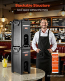 Izolēts dzērienu dozators 19 l, karsto un auksto dzērienu tvertne ar krānu un rokturi, pārtikas kvalitātes termoss tējai, kafijai un ūdenim kafejnīcās un restorānos, 2 gab., melns