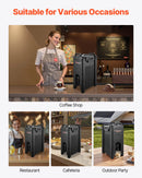 Izolēts dzērienu dozators 19 l, karsto un auksto dzērienu tvertne ar krānu un rokturi, pārtikas kvalitātes termoss tējai, kafijai un ūdenim kafejnīcās un restorānos, 2 gab., melns