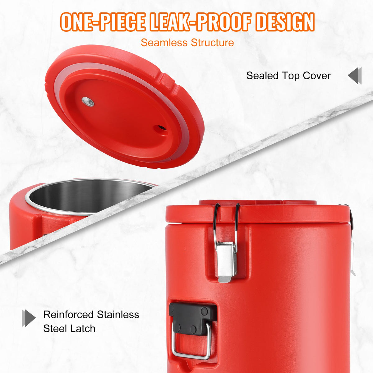 VEVOR Thermal Beverage Dispenser 17.2 l with Tap, Stainless Steel, Hot and Cold Drinks