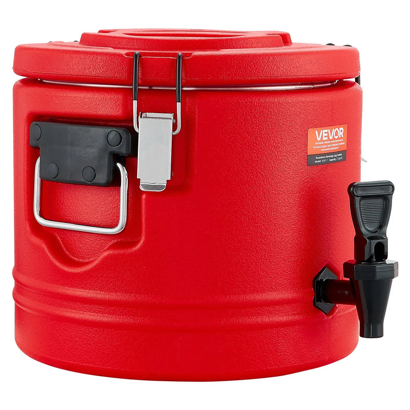VEVOR izolētais dzērienu dozators, 8 L (2,2 gal) termo trauks karstiem un aukstiem dzērieniem ar krānu, pārtikas kvalitātes dzērienu konteiners ar 304 nerūsējošā tērauda iekšpusi, piemērots tējai, kafijai, restorāniem un āra pasākumiem