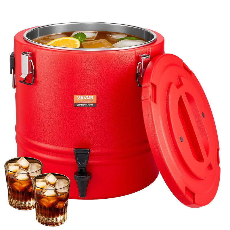 VEVOR izolētais dzērienu dozators, 30,3 L (8 gal) termo trauks karstiem un aukstiem dzērieniem ar krānu, pārtikas kvalitātes dzērienu konteiners ar 304 nerūsējošā tērauda iekšpusi, piemērots tējai, kafijai, restorāniem un āra pasākumiem