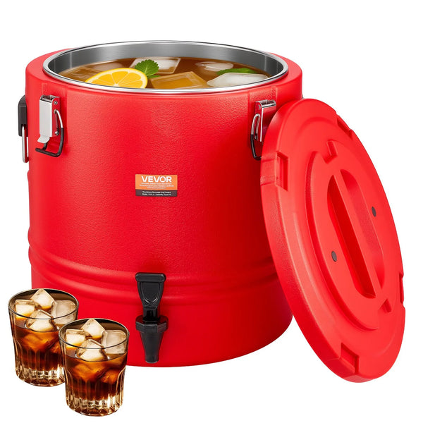 VEVOR izolētais dzērienu dozators, 30,3 L (8 gal) termo trauks karstiem un aukstiem dzērieniem ar krānu, pārtikas kvalitātes dzērienu konteiners ar 304 nerūsējošā tērauda iekšpusi, piemērots tējai, kafijai, restorāniem un āra pasākumiem