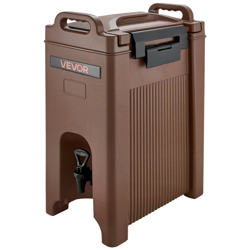 Izolēts dzērienu dozators, 19 l, ar krāniņu un rokturi, pārtikas kvalitātes termiskais trauks tējai, kafijai un ūdenim, brūns