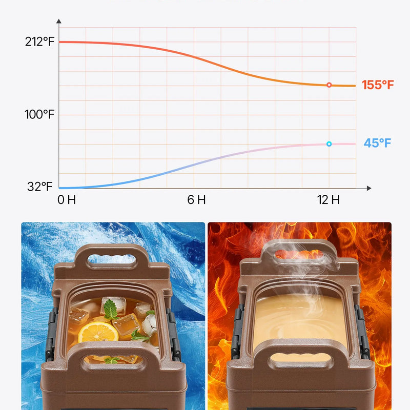 Izolēts dzērienu dozators, 19 l, ar krāniņu un rokturi, pārtikas kvalitātes termiskais trauks tējai, kafijai un ūdenim, brūns