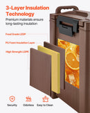 Izolēts dzērienu dozators, 19 l, ar krāniņu un rokturi, pārtikas kvalitātes termiskais trauks tējai, kafijai un ūdenim, brūns