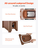 Izolēts dzērienu dozators, 19 l, ar krāniņu un rokturi, pārtikas kvalitātes termiskais trauks tējai, kafijai un ūdenim, brūns