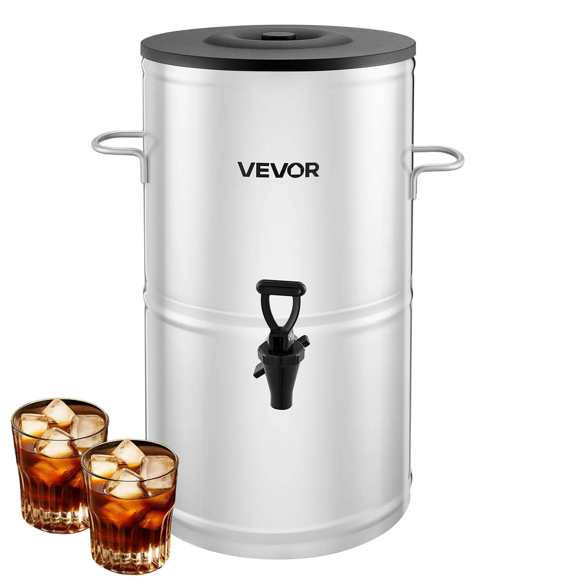 VEVOR 15 L Iced Tea and Coffee Dispenser with Tap and Handle, 304 Stainless Steel