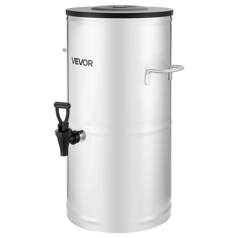 VEVOR ledus tējas dozators, 15 L (4 gal) 304 nerūsējošā tērauda dzērienu dozators ar krānu un rokturi, piemērots karstiem un aukstiem dzērieniem — ledus tējai, kafijai un ūdenim kafejnīcās un restorānos