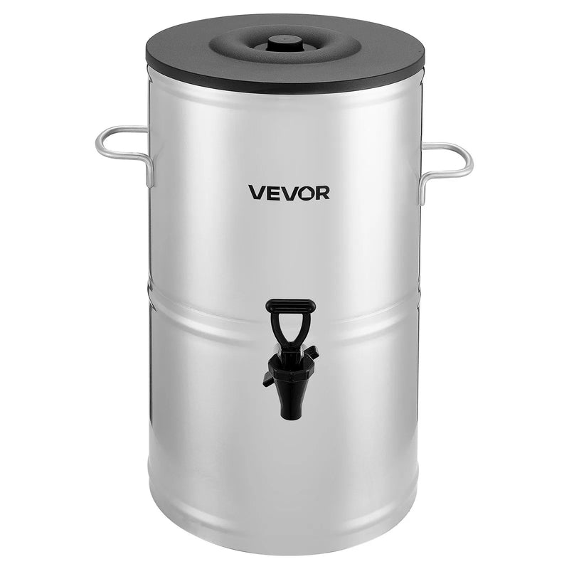 VEVOR ledus tējas dozators, 15 L (4 gal) 304 nerūsējošā tērauda dzērienu dozators ar krānu un rokturi, piemērots karstiem un aukstiem dzērieniem — ledus tējai, kafijai un ūdenim kafejnīcās un restorānos