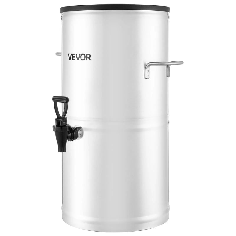 VEVOR ledus tējas dozators, 15 L (4 gal) 304 nerūsējošā tērauda dzērienu dozators ar krānu un rokturi, piemērots karstiem un aukstiem dzērieniem — ledus tējai, kafijai un ūdenim kafejnīcās un restorānos