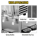 VEVOR Komerciālais auksto dzērienu dozators, nerūsējošais tērauds, 2 tvertnes x 12 L, 24 L, aprīkots ar termostata kontroli