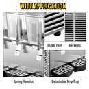 VEVOR Komerciālais auksto dzērienu dozators, 3 tvertnes, 36 L, nerūsējošais tērauds ar termostata kontrolieri