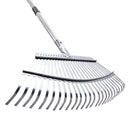 Lapu grābeklis, 25 metāla zobi, regulējams 46,5 cm darba platums, 92,5-185 cm rokturis, nerūsējošais tērauds