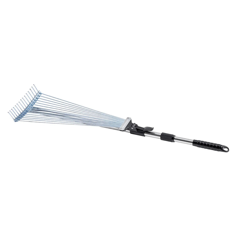 Lapu grābeklis, 15 metāla zobi, regulējams 19-57 cm darba platums, 81,3-160 cm rokturis, nerūsējošais tērauds