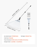 Lapu grābeklis, 15 metāla zobi, regulējams 19-57 cm darba platums, 81,3-160 cm rokturis, nerūsējošais tērauds