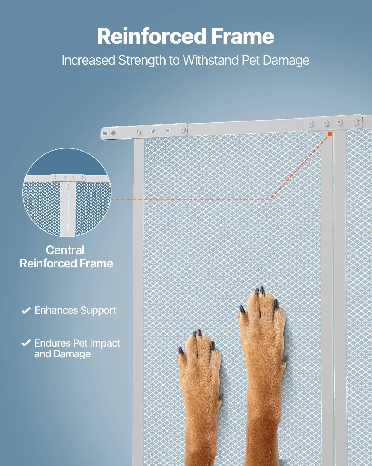VEVOR Camper Door Screen, 800 × 724 mm, Easy to Install and Remove, Reinforced Breathable Mesh, Aluminium Alloy Entry Door Guard for Pet Protection, White