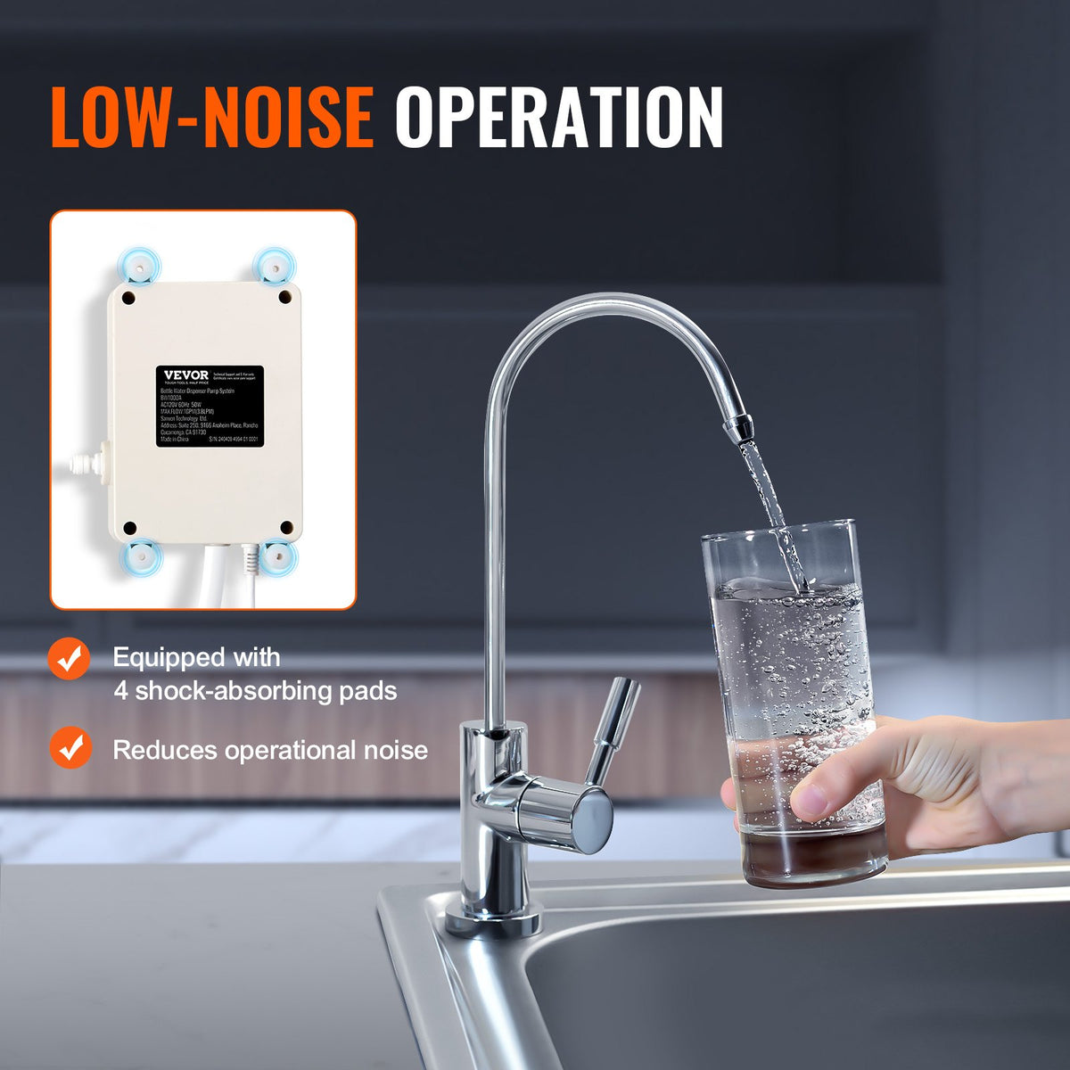 VEVOR Water Dispensing Pump System for Bottles, 3.8 l/min, 2.8 bar, with 6 m PE Tubing
