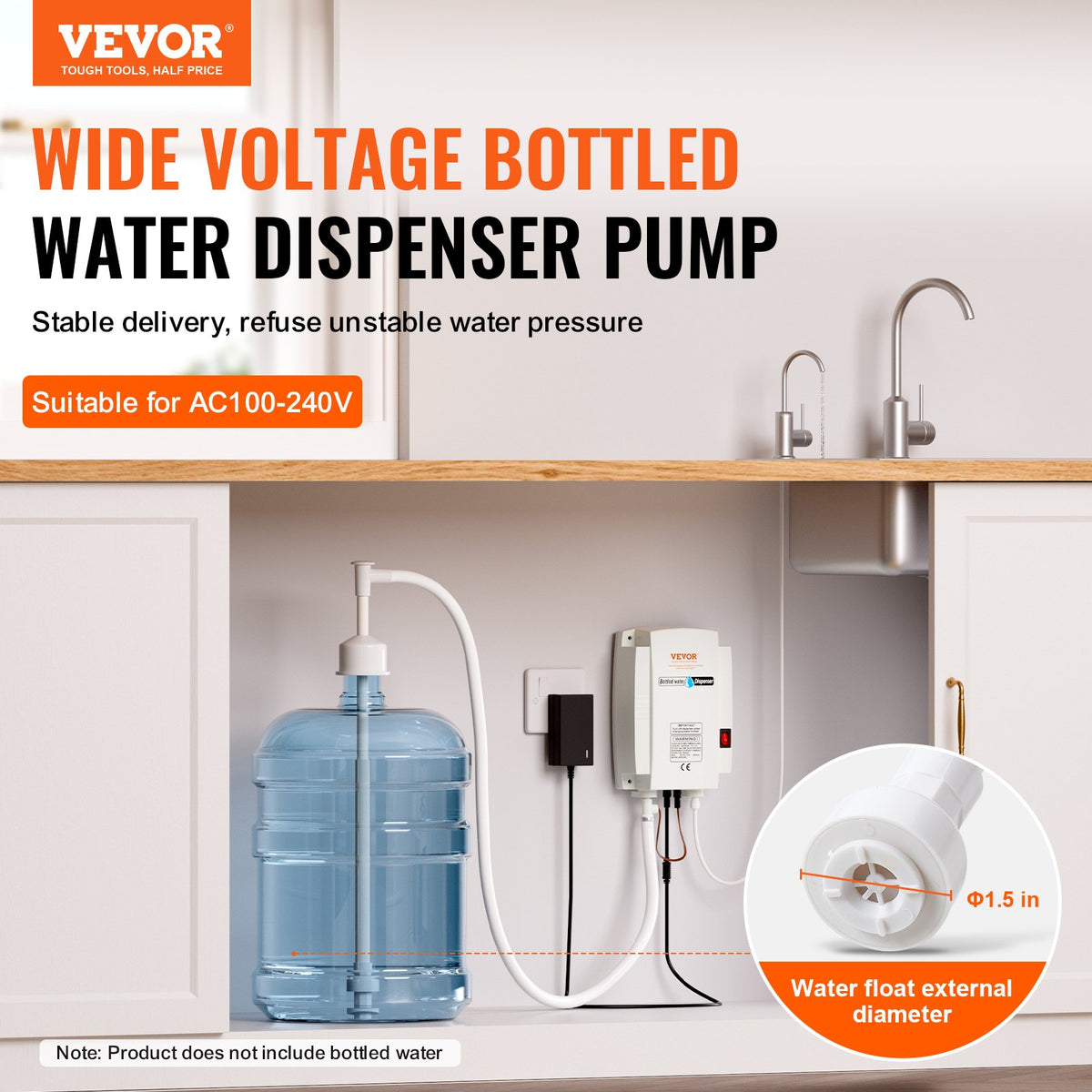 VEVOR Water Dispenser Pump for 1 L Bottles, 2.8 bar