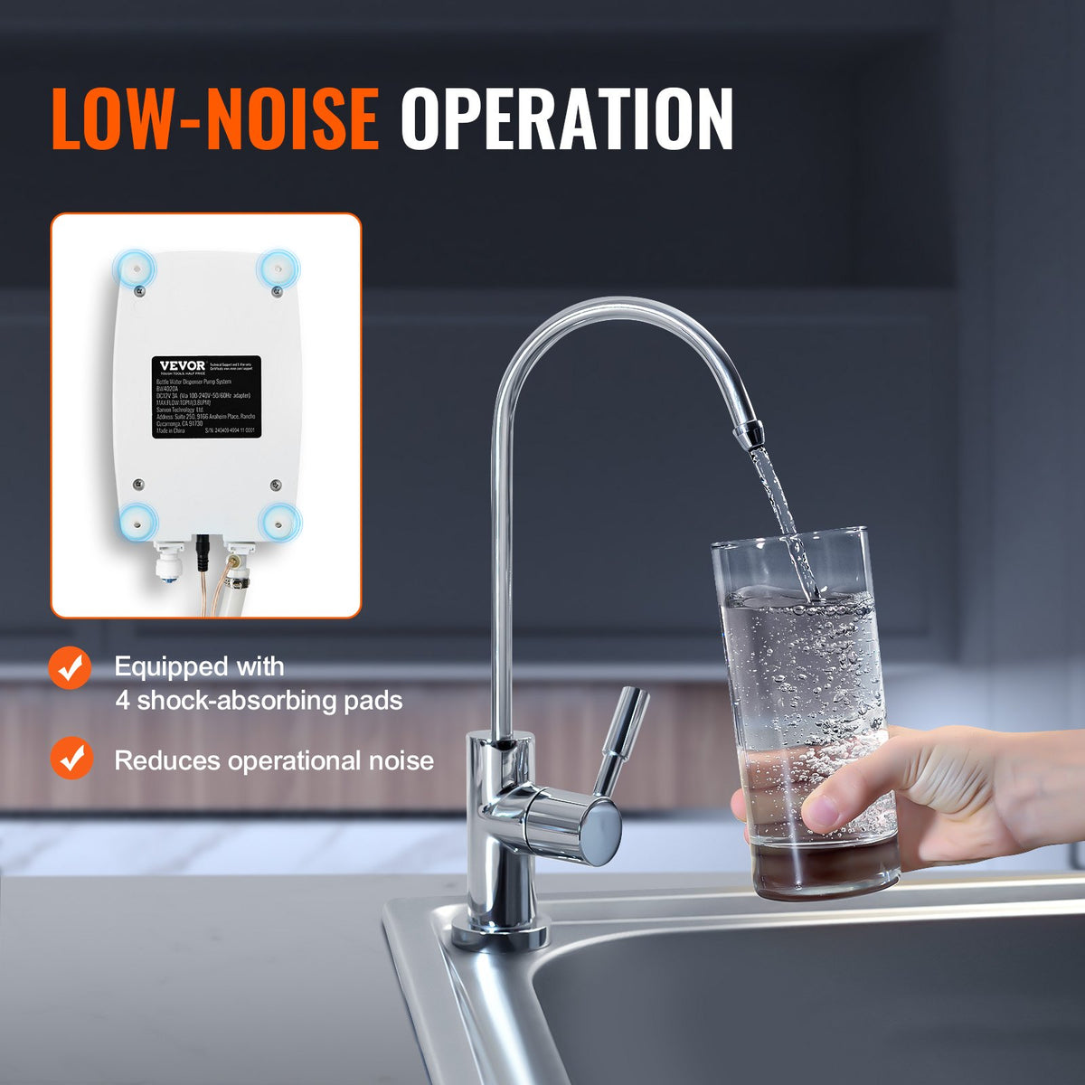 VEVOR Water Dispenser Pump for 1 L Bottles, 2.8 bar