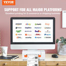 VEVOR termodrukas etiķešu printeris, 4×6, ar automātisku etiķešu atpazīšanu, saderīgs ar Windows, macOS, Linux