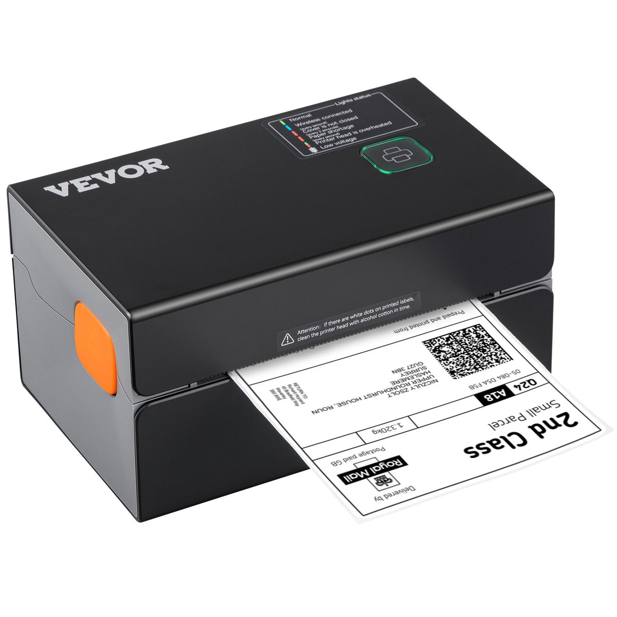 VEVOR termodrukas etiķešu printeris 4×6, 300 DPI, Bluetooth, Windows, macOS, Android, iOS, melns