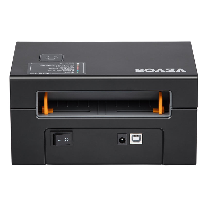 VEVOR termodrukas etiķešu printeris, 300 DPI, 4×6 sūtījumu etiķetēm, Bluetooth, automātiska etiķešu atpazīšana, saderīgs ar Windows, macOS, Linux, Chromebook, Android, iOS, Amazon, eBay, Etsy u.c., melns