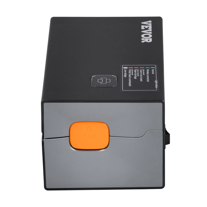 VEVOR termodrukas etiķešu printeris, 300 DPI, 4×6 sūtījumu etiķetēm, Bluetooth, automātiska etiķešu atpazīšana, saderīgs ar Windows, macOS, Linux, Chromebook, Android, iOS, Amazon, eBay, Etsy u.c., melns