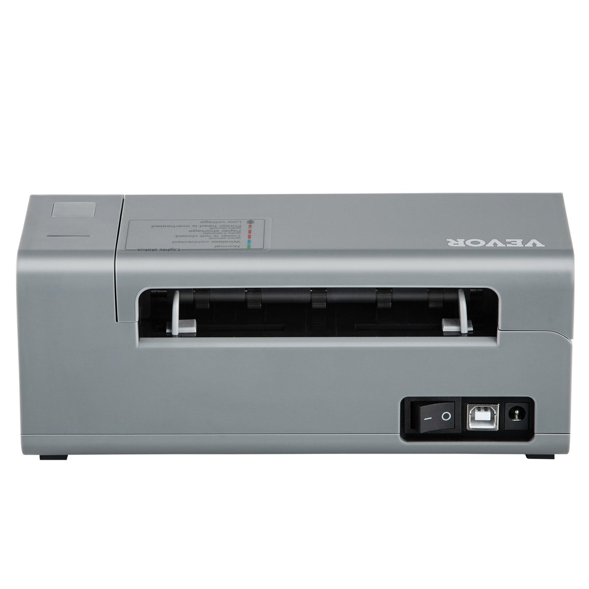 VEVOR termodrukas etiķešu printeris 4×6, 203 DPI, 60 etiķetes minūtē, USB, Windows, macOS, Linux, pelēks