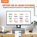 VEVOR termodrukas etiķešu printeris, 203 DPI, 60 gab./min, 4×6 sūtījumu etiķetēm, USB savienojums, automātiska etiķešu atpazīšana, saderīgs ar Windows, macOS, Linux, Amazon, eBay, Etsy, UPS u.c., pelēks