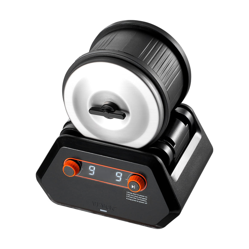 VEVOR 4 kg Akmeņu Tumbleris, 9 Ātrumi, 9 Dienu Taimeris ar Slīpēšanas Smiltīm