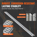 E-sliedes stiprināšanas komplekts, 34 gab., 1,52 m, ietver 8 tērauda sliedes, 2 vienvietīgās ligzdas, 8 O-veida gredzenus, 8 stiprinājumus ar D-veida gredzenu un 8 gala vāciņus, paredzēts kravas, motociklu un velosipēdu nostiprināšanai