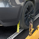 E-sliedes stiprināšanas komplekts, 34 gab., 1,52 m, ietver 8 tērauda sliedes, 2 vienvietīgās ligzdas, 8 O-veida gredzenus, 8 stiprinājumus ar D-veida gredzenu un 8 gala vāciņus, paredzēts kravas, motociklu un velosipēdu nostiprināšanai