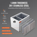 Tirdznieciskais tauku trauks VEVOR, 3,6 kg, nerūsējošā tērauda, ar sānu ieplūdi, 10,6 l/min eļļas un ūdens atdalītājs, piemērots restorāniem, ēdnīcām un mājas virtuvēm