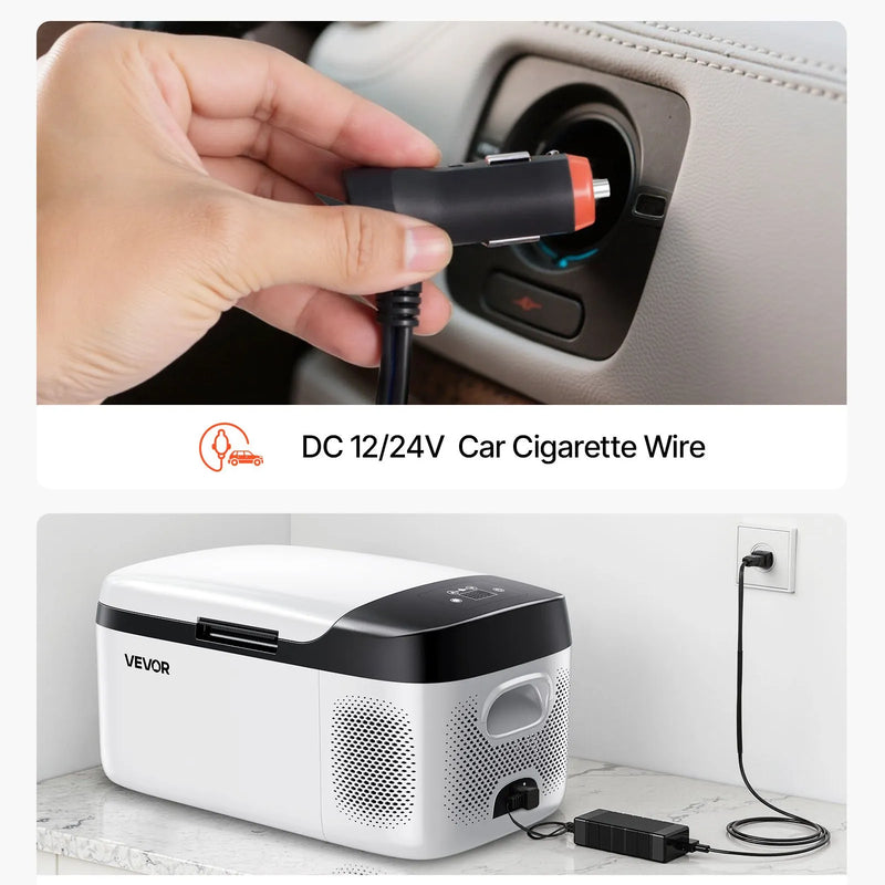 VEVOR automašīnas ledusskapis–saldētava, kompresora dzesētājs DC 12/24 V un AC 100–240 V, temperatūras diapazons −20 °C līdz +20 °C, ar lietotnes vadību, 15 l ietilpība, 60 W pārnēsājams saldētājs kemperiem, kempingam, laivām un makšķerēšanai