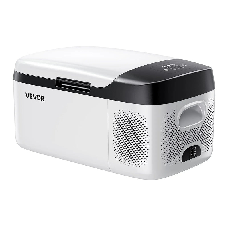 VEVOR automašīnas ledusskapis–saldētava, kompresora dzesētājs DC 12/24 V un AC 100–240 V, temperatūras diapazons −20 °C līdz +20 °C, ar lietotnes vadību, 15 l ietilpība, 60 W pārnēsājams saldētājs kemperiem, kempingam, laivām un makšķerēšanai