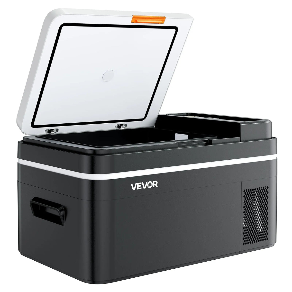 22L VEVOR automašīnas ledusskapis–saldētava, kompresora dzesētājs DC 12/24 V un AC 100–240 V, temperatūras diapazons −20 °C līdz +20 °C, ar lietotnes vadību, 22 l ietilpība, 45 W pārnēsājams saldētājs kemperiem, kempingam, laivām un makšķerēšanai