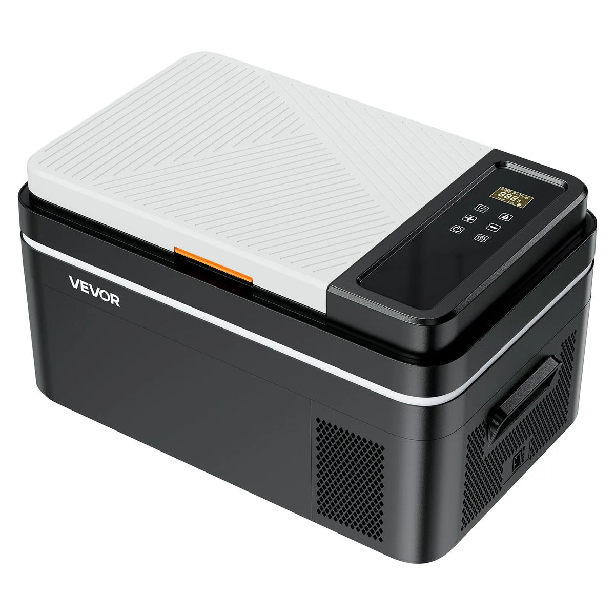 22L VEVOR automašīnas ledusskapis–saldētava, kompresora dzesētājs DC 12/24 V un AC 100–240 V, temperatūras diapazons −20 °C līdz +20 °C, ar lietotnes vadību, 22 l ietilpība, 45 W pārnēsājams saldētājs kemperiem, kempingam, laivām un makšķerēšanai