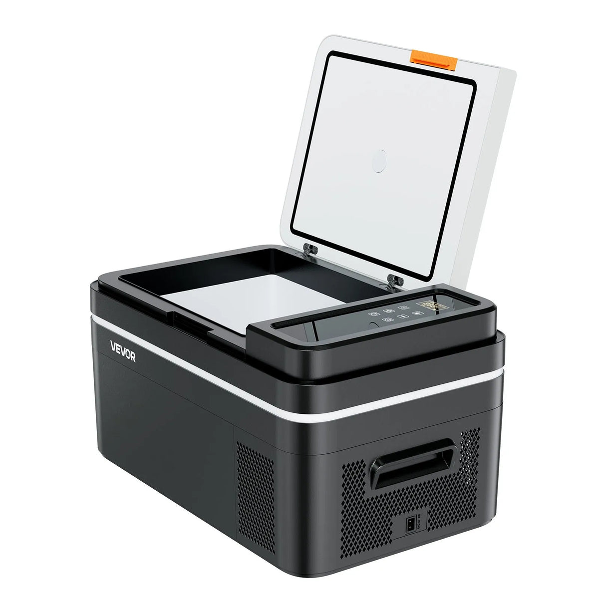 22L VEVOR automašīnas ledusskapis–saldētava, kompresora dzesētājs DC 12/24 V un AC 100–240 V, temperatūras diapazons −20 °C līdz +20 °C, ar lietotnes vadību, 22 l ietilpība, 45 W pārnēsājams saldētājs kemperiem, kempingam, laivām un makšķerēšanai