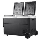 VEVOR 12 V auto ledusskapis 95 l ar divām zonām, portatīvs kompresora dzesētājs ar riteņiem un rokturi, regulējama temperatūra no - 20 °C līdz 20 °C, 12/24 V DC un 100–240 V AC kempingam, ceļošanai un kemperiem - ZEMLETES.LV