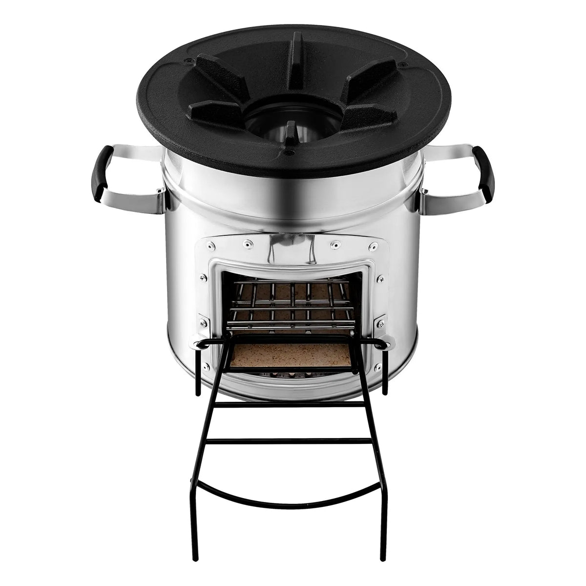 VEVOR Camping Rocket Stove, Portable Wood Burning Stove with Bag, Stainless Steel, Single Door, Suitable for Wood and Branches