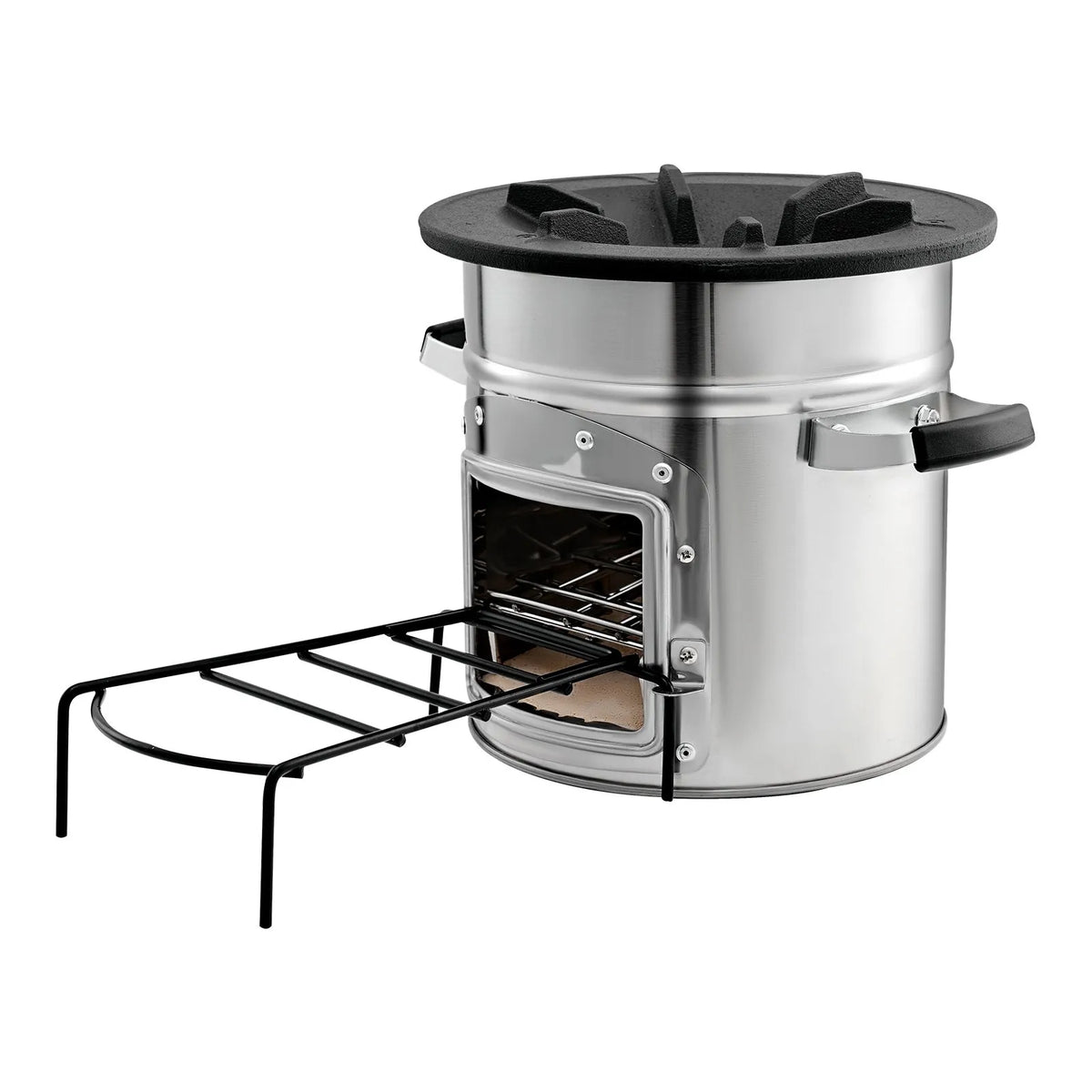 VEVOR Camping Rocket Stove, Portable Wood Burning Stove with Bag, Stainless Steel, Single Door, Suitable for Wood and Branches