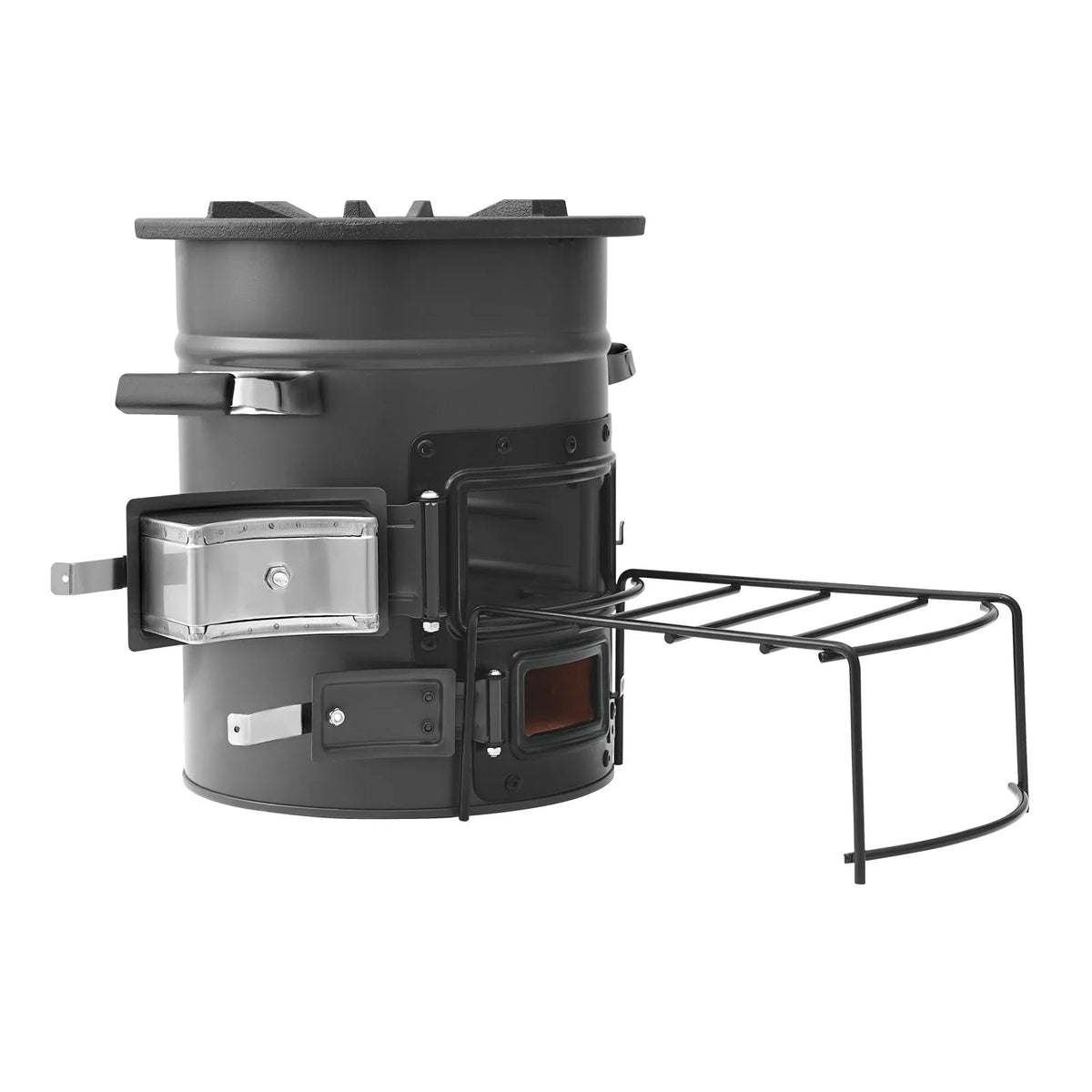 VEVOR Camping Rocket Stove, Portable Wood Burning Stove with Bag, SPCC Steel, Double Doors, Suitable for Twigs, Branches or Charcoal, Outdoor Cooking, Garden and Camping