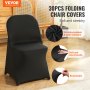 VEVOR Elastic Spandex Chair Covers 30 pcs, Universal, Washable, Black