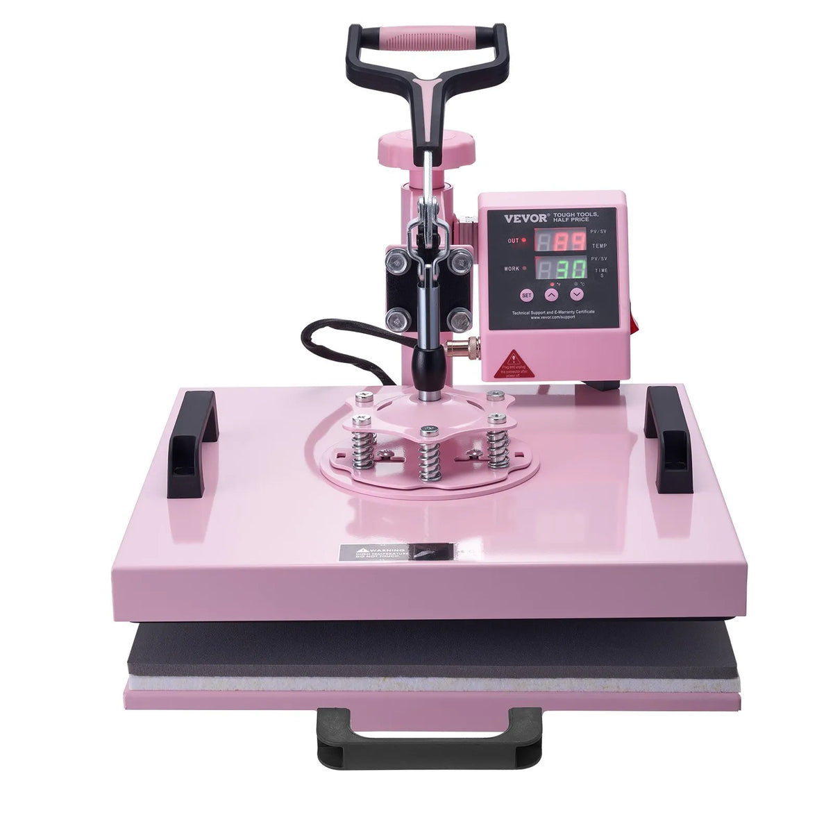 VEVOR termoprese 380 x 380 mm 5 - in - 1 ar 850,5 g termokrūžu presi T - krekliem, rozā - ZEMLETES.LV