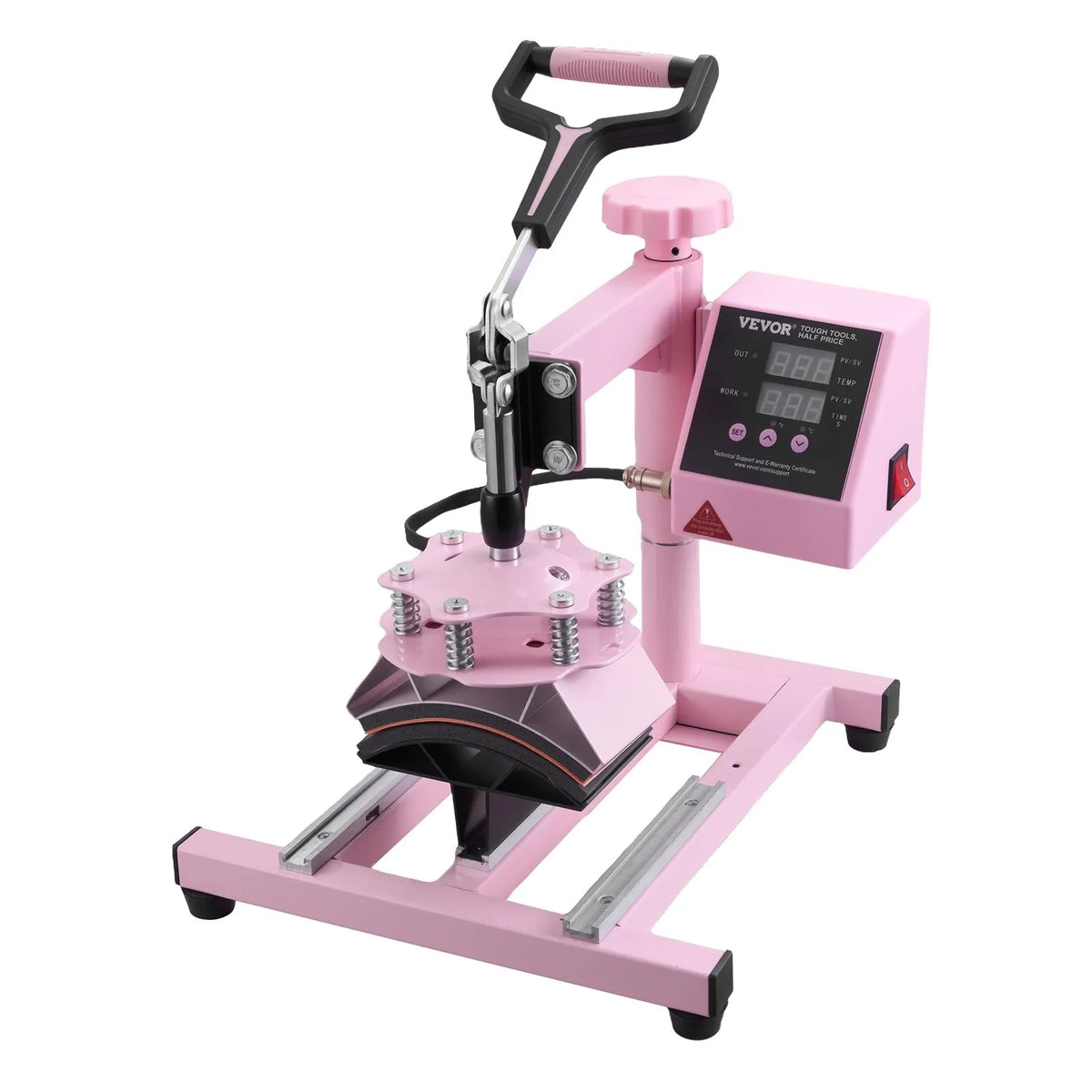 VEVOR termoprese 380 x 380 mm 5 - in - 1 ar 850,5 g termokrūžu presi T - krekliem, rozā - ZEMLETES.LV