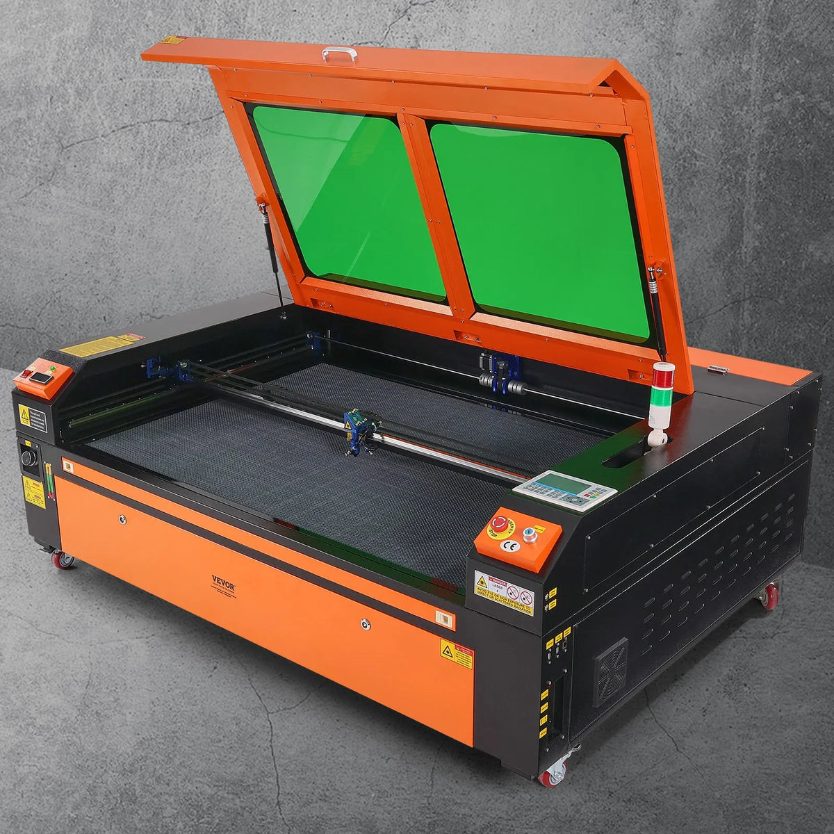 VEVOR 130 W CO₂ Laser Engraving and Cutting Machine 89 × 140 cm, up to 500 mm/s, Dual-Direction Air Assist, LightBurn, CorelDRAW, AutoCAD