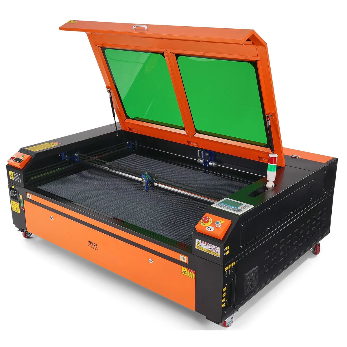 VEVOR 130 W CO₂ Laser Engraving and Cutting Machine 89 × 140 cm, up to 500 mm/s, Dual-Direction Air Assist, LightBurn, CorelDRAW, AutoCAD