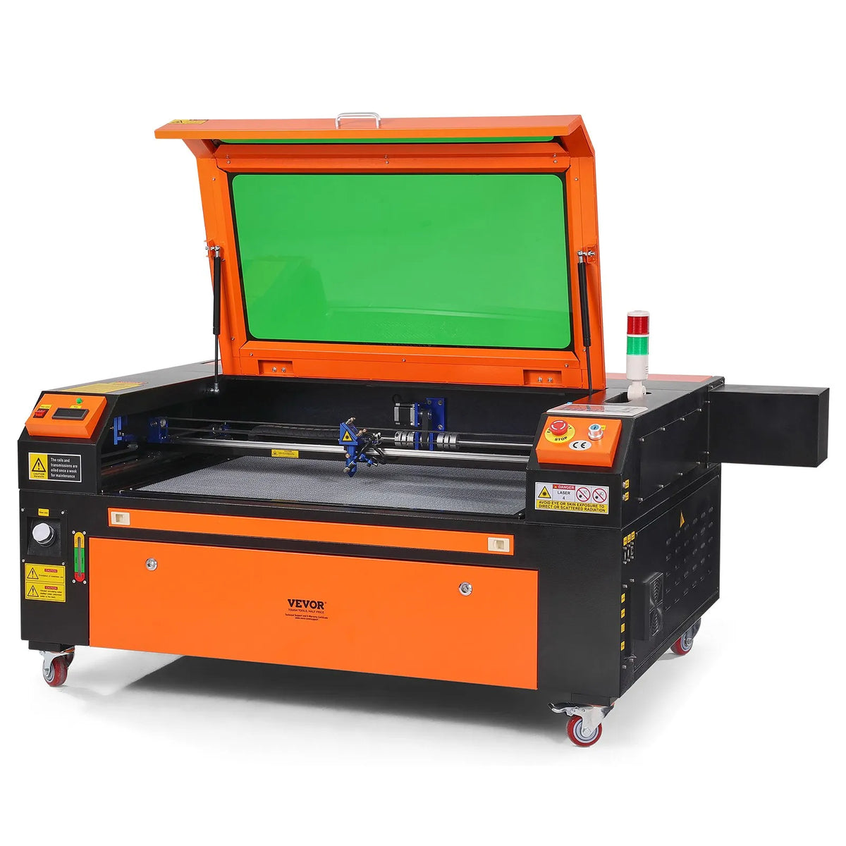 VEVOR 100 W CO₂ Laser Engraving and Cutting Machine 61 × 89 cm, up to 500 mm/s, Dual-Direction Air Assist, LightBurn, CorelDRAW, AutoCAD